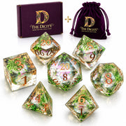 Green Grass DND Dice Set by The Dicity – Resin, Green, Model the dicity
