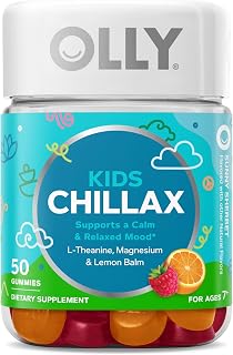 OLLY Kids Chillax Gummies, Magnesium, L-Theanine, Lemon Balm, Chewable Supplement, Sherbet Flavor