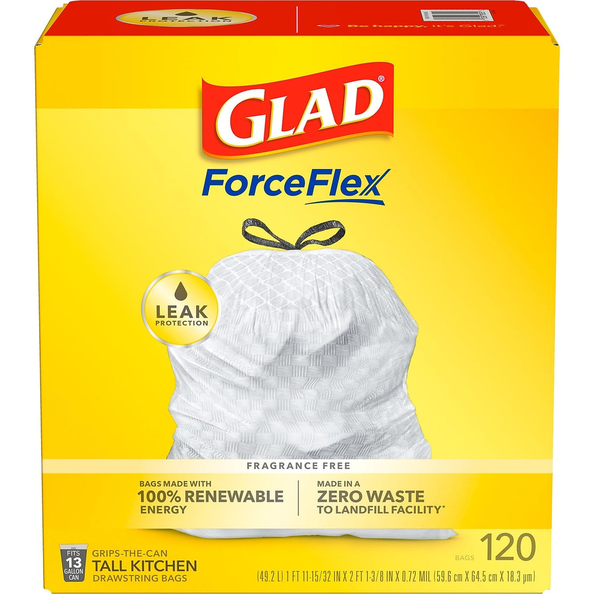 Glad 1 / 120 Count (Pack of 1) / White Trash Bags