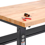 Adjustable Height Workbench by Global Industrial – 60"L x 30"W x 3"H, Steel, Black, Model 183166BK