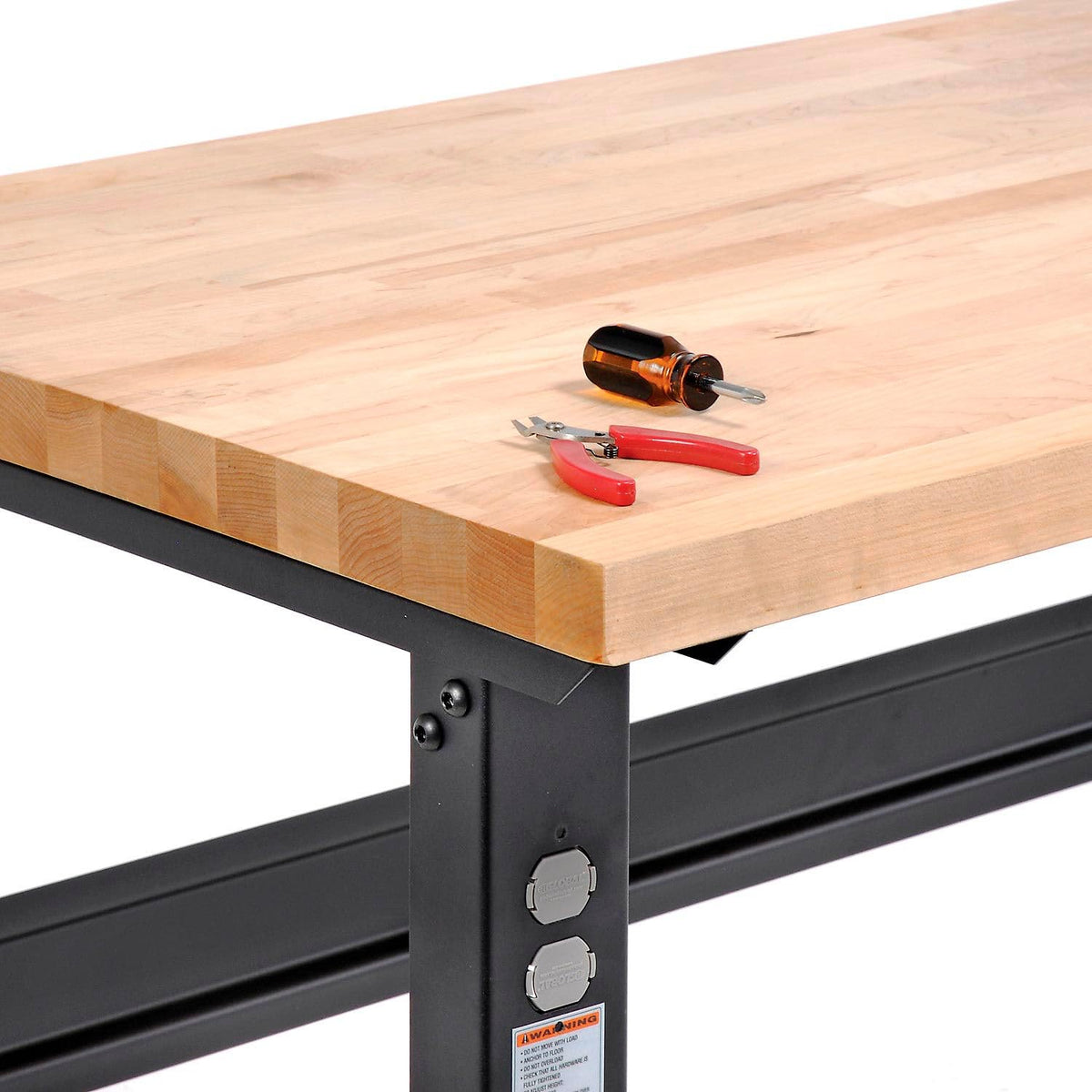 Adjustable Height Workbench by Global Industrial – 60"L x 30"W x 3"H, Steel, Black, Model 183166BK