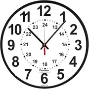 AbilityOne NSN3428199 - Quartz Wall Clock 12/24 Hour Slimline - Plastic Frame - 12.75 in Diameter
