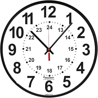 AbilityOne NSN3428199 - Quartz Wall Clock 12/24 Hour Slimline - Plastic Frame - 12.75 in Diameter