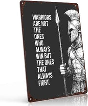 Spartan Warrior Motivation Vintage Metal Wall Art Signs 8X12 Inch