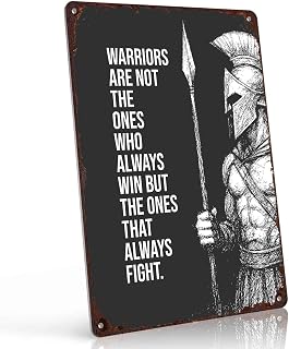 Spartan Warrior Motivation Vintage Metal Wall Art Signs 8X12 Inch
