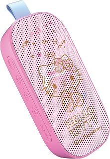 Hello Kitty 50th Anniversary Bluetooth Portable Speaker – Rechargeable Battery, Dynamic Audio, Carry-On Strap, Cute Pink Design for Travel, Parties, and Gifts