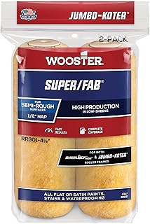 Wooster Brush RR301-4 Super/Fab Jumbo-Koter Paint Roller, 1/2 in Nap, 4-1/2 in L, Knit Fabric Cover, 4.5 Inch, No Color