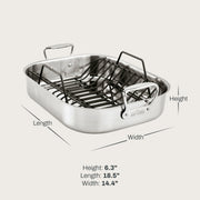 All-Clad Stainless Steel Roaster with Rack, 13 x 16 Inch, Silver