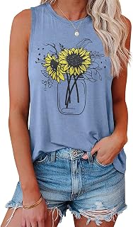 Womens Tank Tops Loose Fit Summer Cute Graphic Sleeveless Shirts