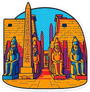 Luxor Temple Popart Sticker (3" x 3.25")