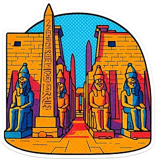 Luxor Temple Popart Sticker (3" x 3.25")