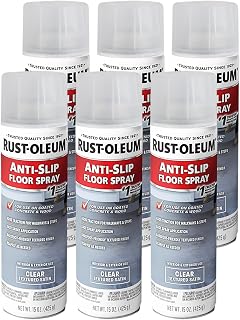 Rust-Oleum Clear Anti-Slip Floor Spray | Slip Resistant Coating, Adds Traction To Concrete & Steps, Fast Dry Formula, Clear Finish, 15 Oz