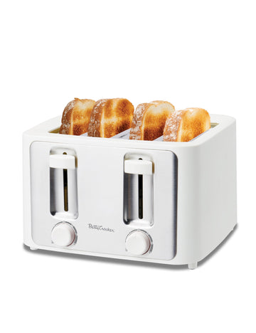4-Slice Toaster by Betty Crocker – 4-Slice, Plastic, White, Model BC-5635W