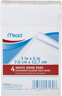 MeadWestvaco 57130 3" X 5" Memo Pads 4 Count