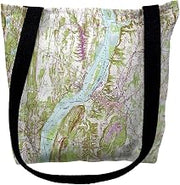 Betsydrake TY746M 16 x 16 in. Hudson, NY Nautical Map Medium Tote Bag Black