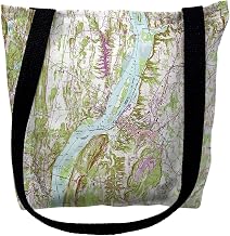 Betsydrake TY746M 16 x 16 in. Hudson, NY Nautical Map Medium Tote Bag Black
