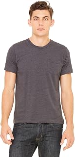 BELLA+CANVAS Bella + Canvas Men's Jersey Short-Sleeve Pocket T-Shirt (3021)- DK GREY HTHR,2XL