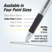 G2 Extra Fine Point Black Gel Ink Pens by PILOT – 12 Count (Pack of 1), Plastic, Black Ink, Model 31002