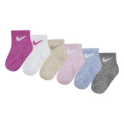 6-Pack Baby/Toddler Socks by Nike – Cotton Blend, Playful Pink, Pack of 6, Model 1015782310