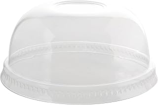 Fineline Super Sips 92mm PET Dome Lid No-Hole, Clear