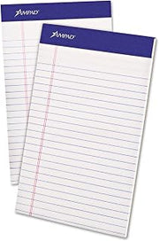 Ampad Notepads, 5" x 8", College, White, 50 Sheets/Pad, 12 Pads/Pack (TOP20-304)