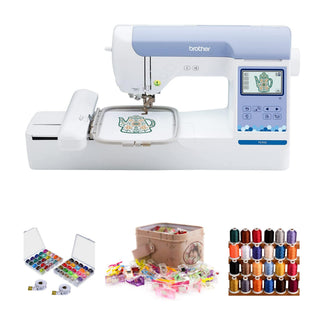 Elite PE900 Large Embroidery Machine Bundle by Brother – Plastic, white, Pack of 4, Model PE900k1