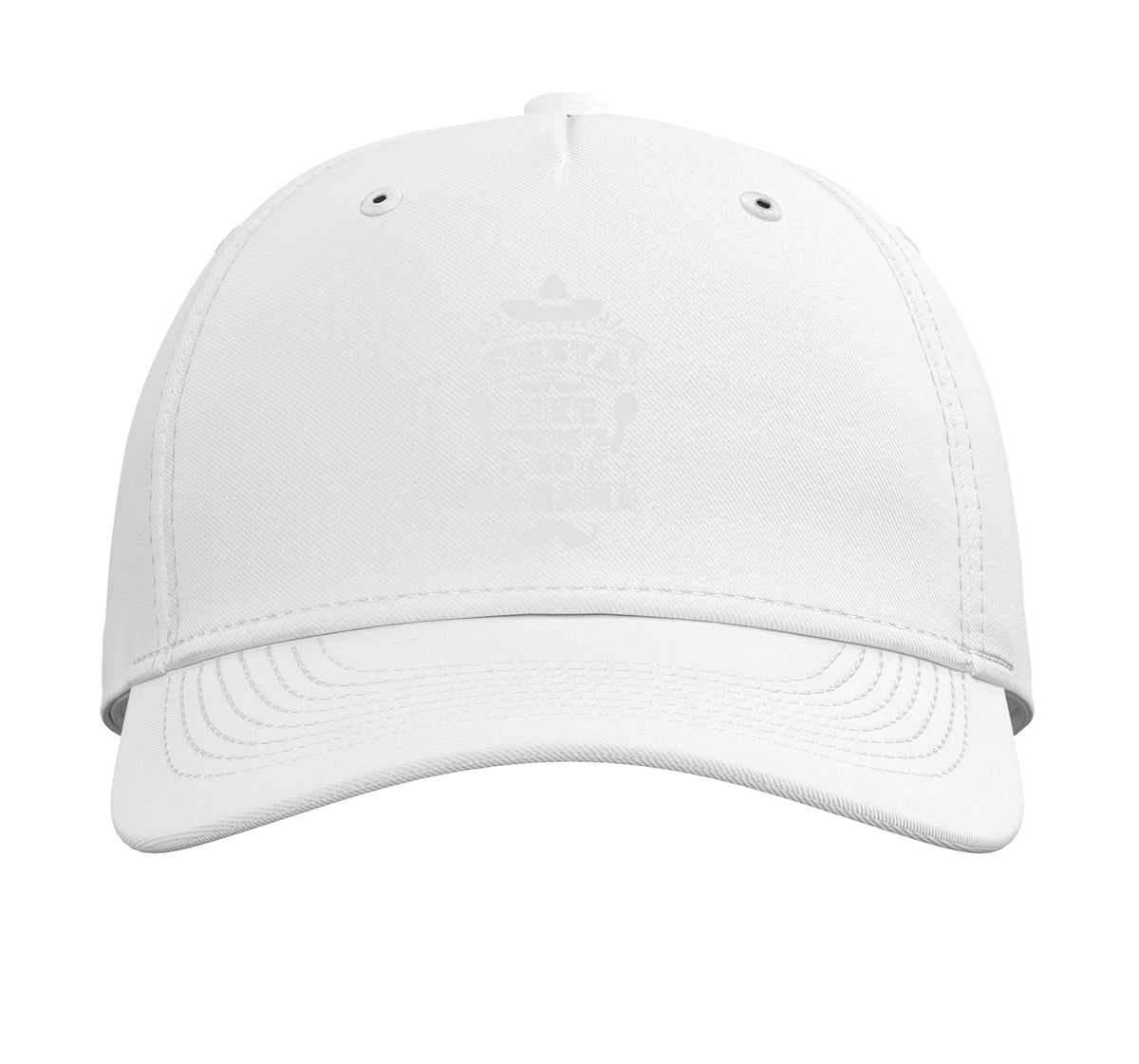 Fiesta Like There's NO Manana Fun Party Adjustable Printed Baseball Hat by FIESTA LIKE THERE'S NO MANANA Fun Party Designs – Cotton, White