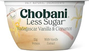 Chobani Less Sugar Low-Fat Greek Yogurt Madagascar Vanilla Cinnamon 5.3oz