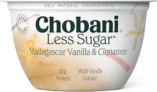 Chobani Less Sugar Low-Fat Greek Yogurt Madagascar Vanilla Cinnamon 5.3oz