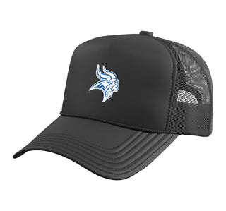 Curtis Vikings Trucker Hat with Adjustable Mesh Back by Curtis, University Place, WA 98466 – Polyester, Black