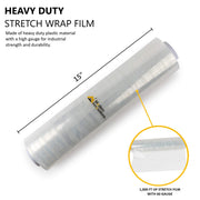 15 Inch Clear Stretch Wrap Replacement Roll (4 Refill Rolls-4000 Feet) No Handle by Modern Innovations – 4 Count, Plastic, Refill, Pack of 4, Model 1143