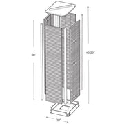 FOUR-SIDED PEGBOARD TOWER FLOOR DISPLAY ON REVOLVING BASE. PANEL SIZE: 16"W X 60"H by Azar Displays – Clear, Model 700405-CLR