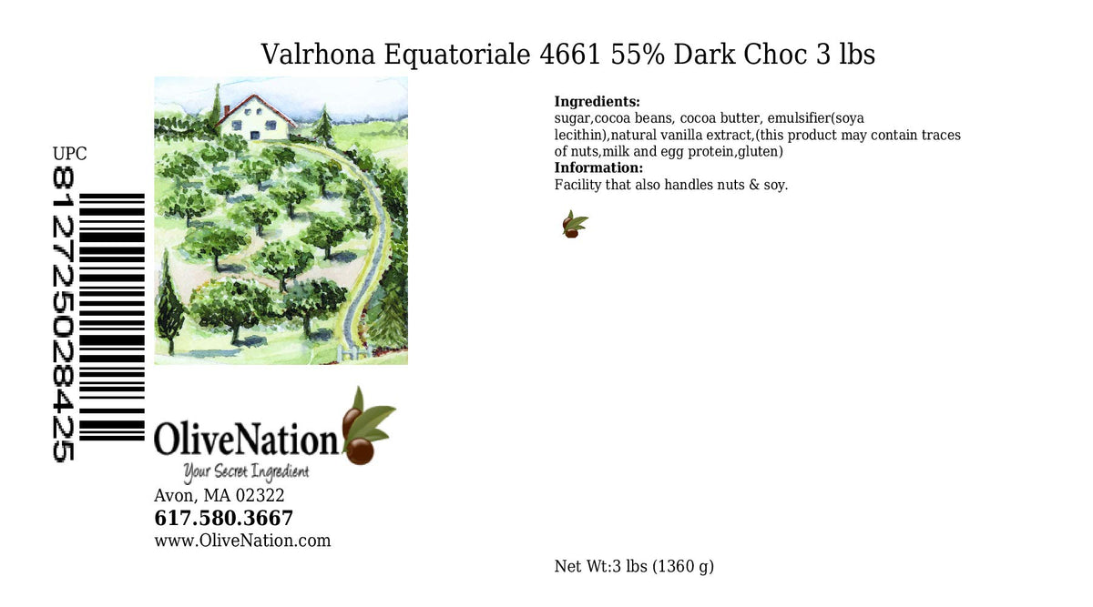 Equatoriale 4661 55% Dark Semi Sweet Chocolate Callets from OliveNation for Baking & Enrobing - 3 lbs by VALRHONA – 48.0 Ounce (Pack of 1)