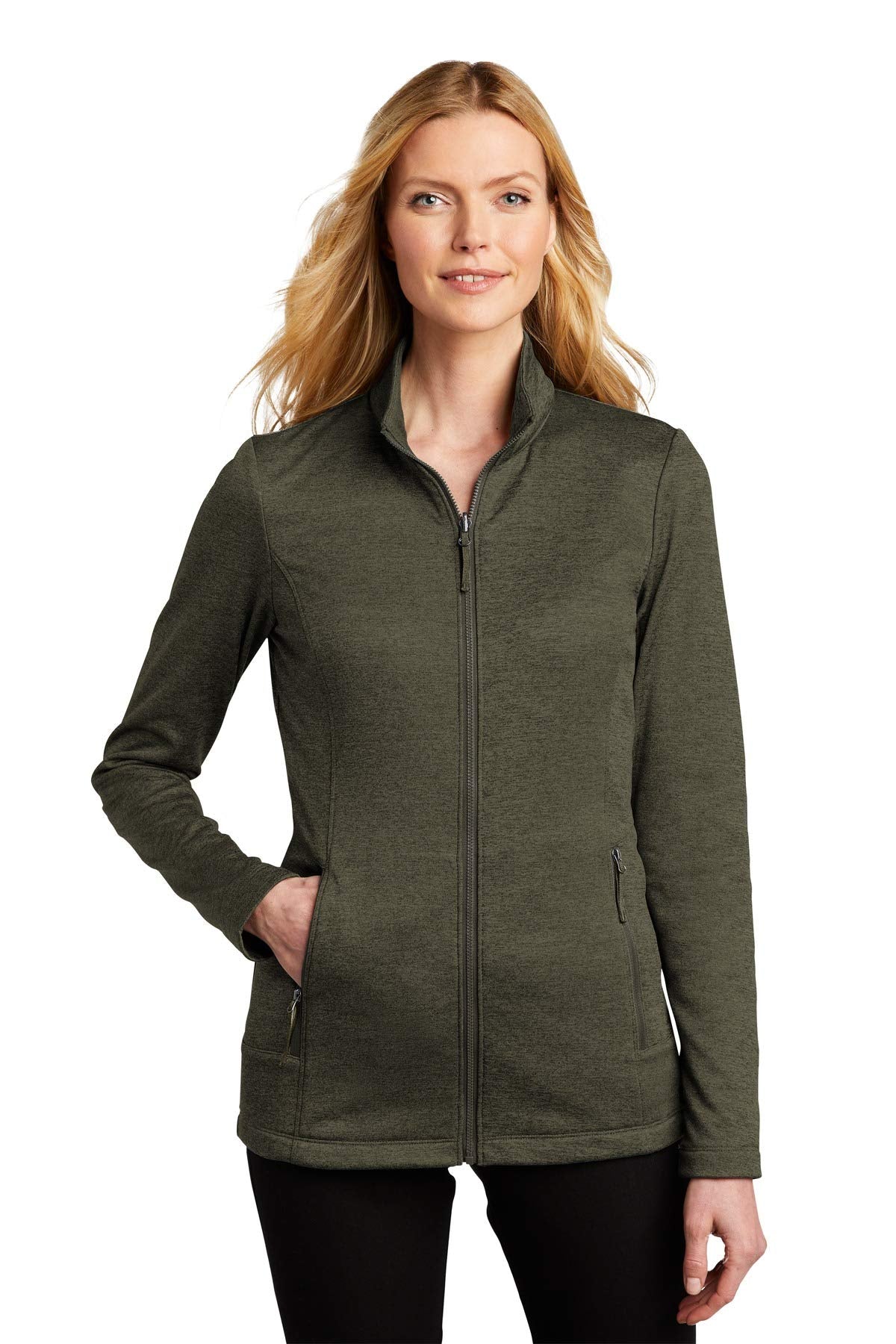 Ladies Fleece Jacket M Deep Olive Heather by Port Authority – Polyester, Olive, Model L905