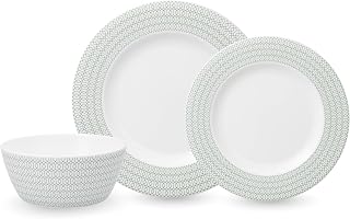 Fortessa Ornament Bone China, 12 Piece Dinnerware Set (Service for 4), Green