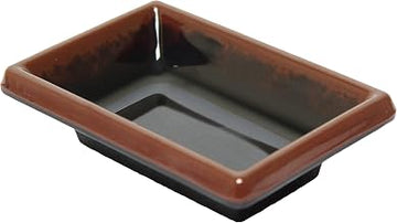 Thunder Group Tenmoku melamine dinnerware collection 2 oz, 3 3/4" x 2 1/2" rectangular sauce dish, comes in dozen
