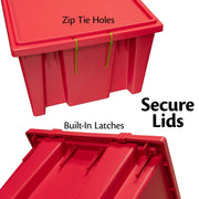 Akro-Mils Red / 23-1/2-Inch L x 19-1/2-Inch W x 13-Inch H / Industrial Open Storage Bins