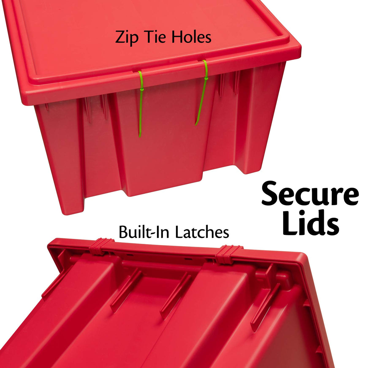 Akro-Mils Red / 23-1/2-Inch L x 19-1/2-Inch W x 13-Inch H / Industrial Open Storage Bins