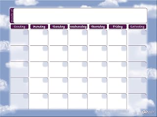 Pacon GoWrite Self-Adhesive Dry Erase Monthly, 16.5"x22", White, 3 Calendars Each 10 Pack