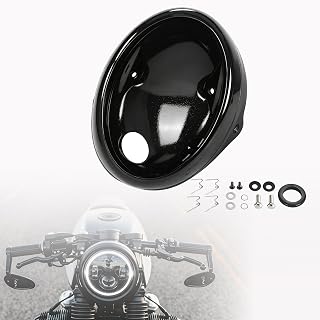 Black 7" Headlight Bucket for Kawasaki Vulcan S Retro Edition | Thicker shell for retro night rides with complete hardware kit. Weather-resistant finish protects your light.