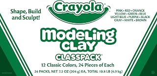Crayola Modeling Clay Classpack (24 Packs), 12 Colors, Nontoxic, Teacher Classroom Must Haves, School Supplies for Kids
