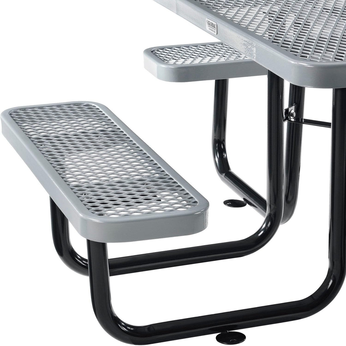 Global Industrial Grey / 81D x 81W x 29.5H in / Industrial Picnic Tables