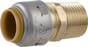 SharkBite Max 1/2 Inch MNPT Adapter, Push to Connect Brass Plumbing Fitting, PEX Pipe, Copper, CPVC, PE-RT, HDPE, UR120A