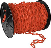 Mr. Chain Plastic Barrier Chain Reel, Orange, 125 ft Length (50113)