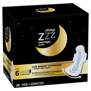 ZZZ Overnight Pads with Wings Size 6 - Unscented, 20 Count by Always – overnight, Model Overnight Disposable Period Underwear
