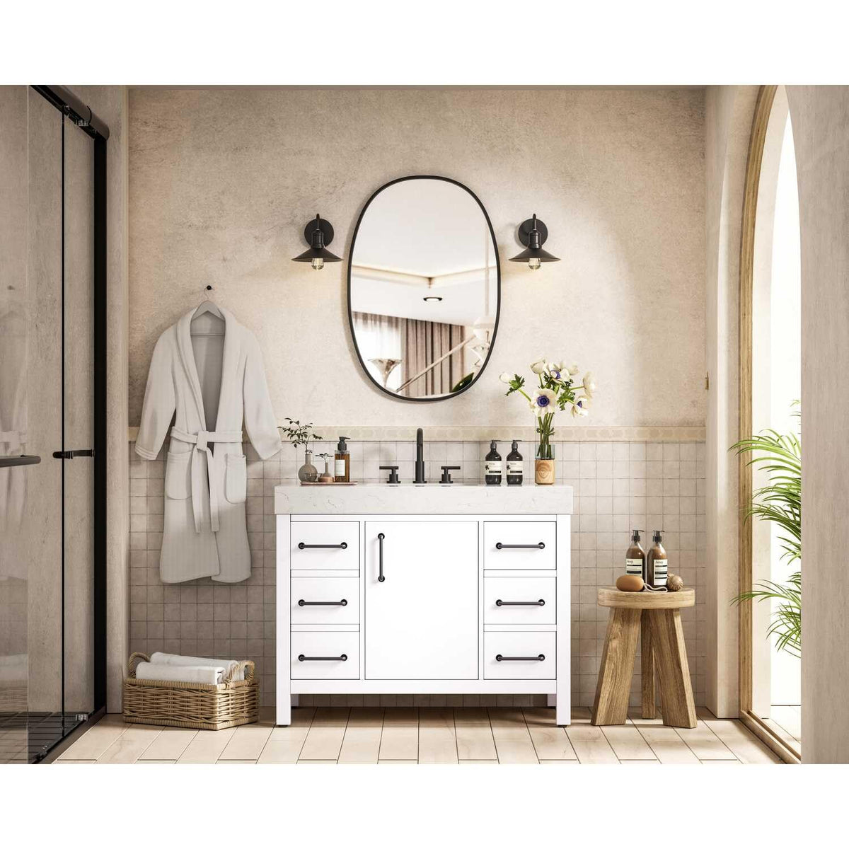Elegant Kitchen and Bath 42" Single Bathroom Vanity in White by Elegant Lighting – unspecified, Wood, White, Model VF60642WH