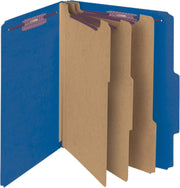 Pressboard Classification File Folder with SafeSHIELD® Fasteners by SMEAD – 10 Count (Pack of 5), Pressboard, Dark Blue, Pack of 5, Model 14096