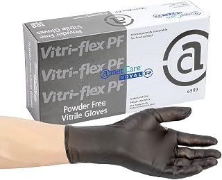Black Nitrile Vinyl Gloves, 1000-Pack by AmerCareRoyal