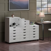 Winsome White / 1 Door, 17 Drawers / Transitional Storage Cabinets