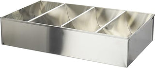 Winco 4-Compartment Stainless Steel Cutlery Bin Medium | 4 compartments
